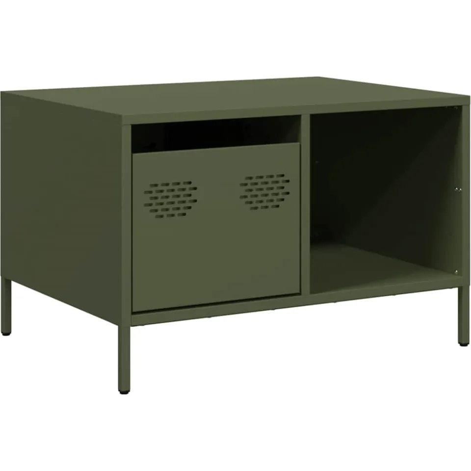vidaXL Salontafel 68,5x50x43,5 cm koudgewalst staal olijfgroen, foto 3