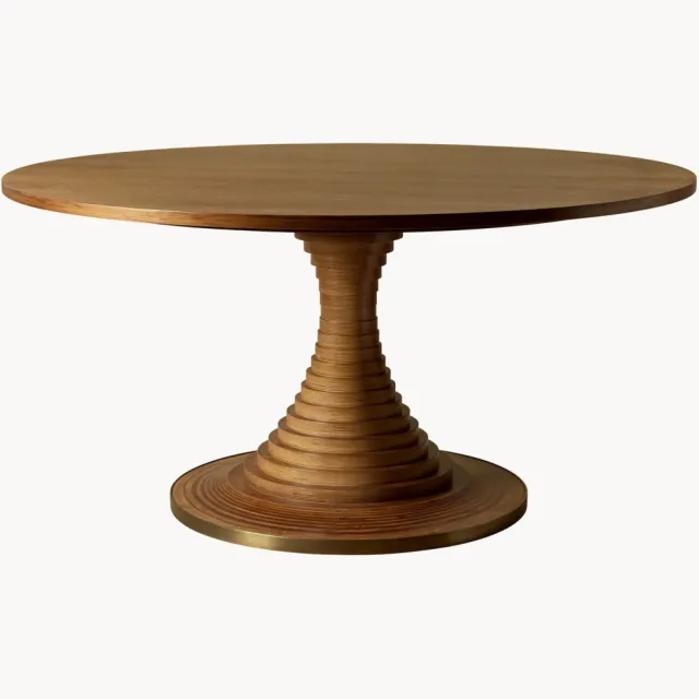 GUBI Ronde eettafel Tavolo a Dischi, Ø 150 cm Bruin