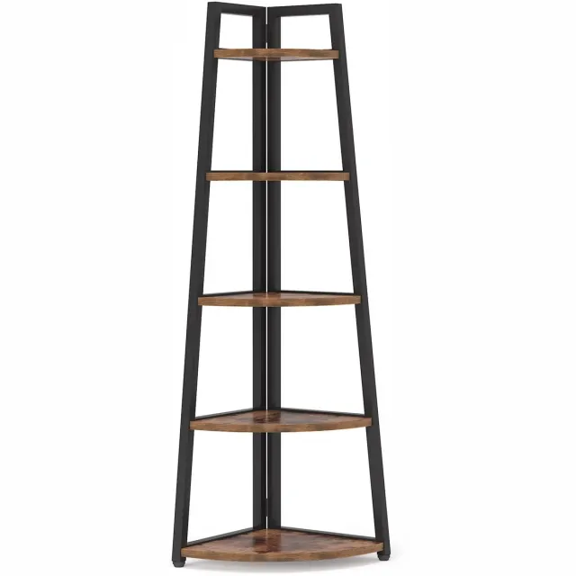 Mura Logistiek Mura Boekenkast - Opbergkast - Wandrek - Opbergrek - Boekenrek - 5 Ruime Opbergniveaus - Hoogte 178cm - MDF-Hout - Bruin