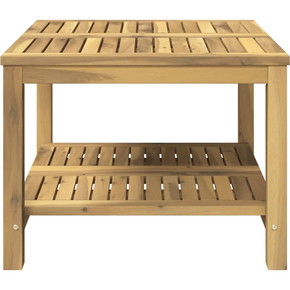 vidaXL Salontafel Witgewassen 60,5 x 60 x 45 cm Massief Acaciahout Bruin