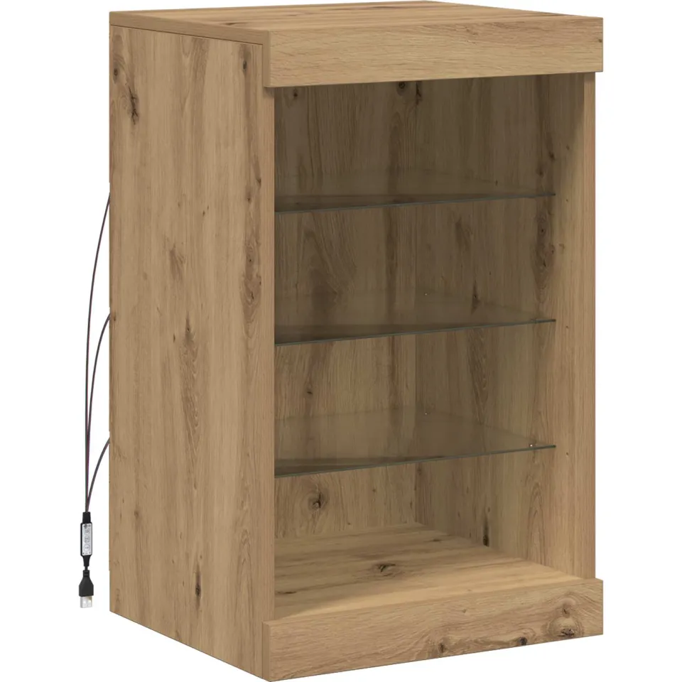 vidaXL LED Sideboard Artisan Eiken 41 x 37 x 67 cm Bewerkt hout, foto 3