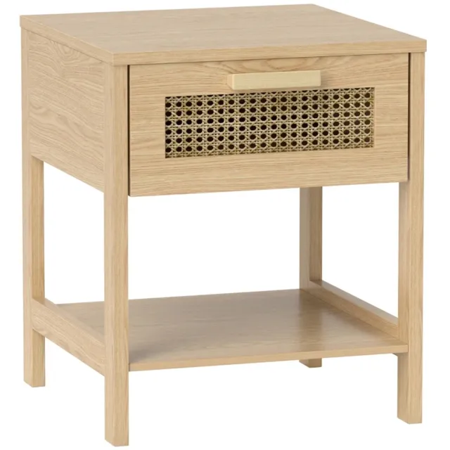 ZYLARO Nachtkastje - Bijzettafel Met Lade - MDF - 40 x 40 x 48,4 cm natuurlijk
