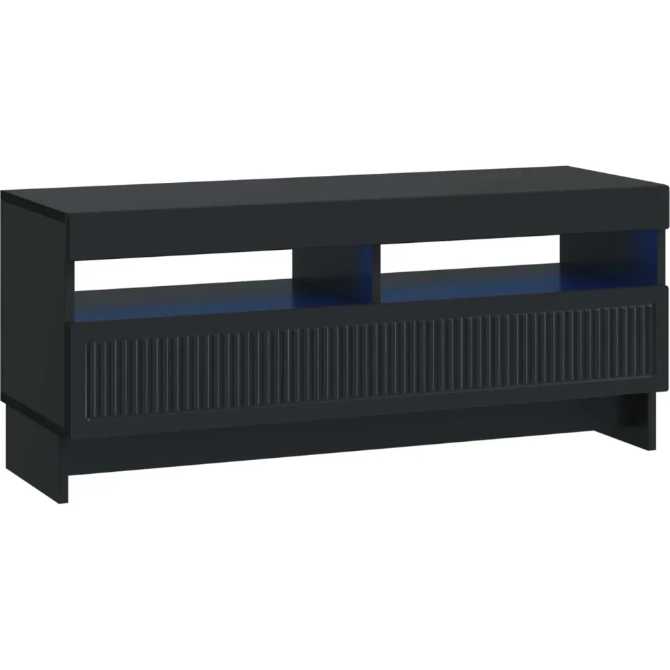 vidaXL LED tv-meubel EDE 100 x 35 x 43 cm Zwart Bewerkt hout
