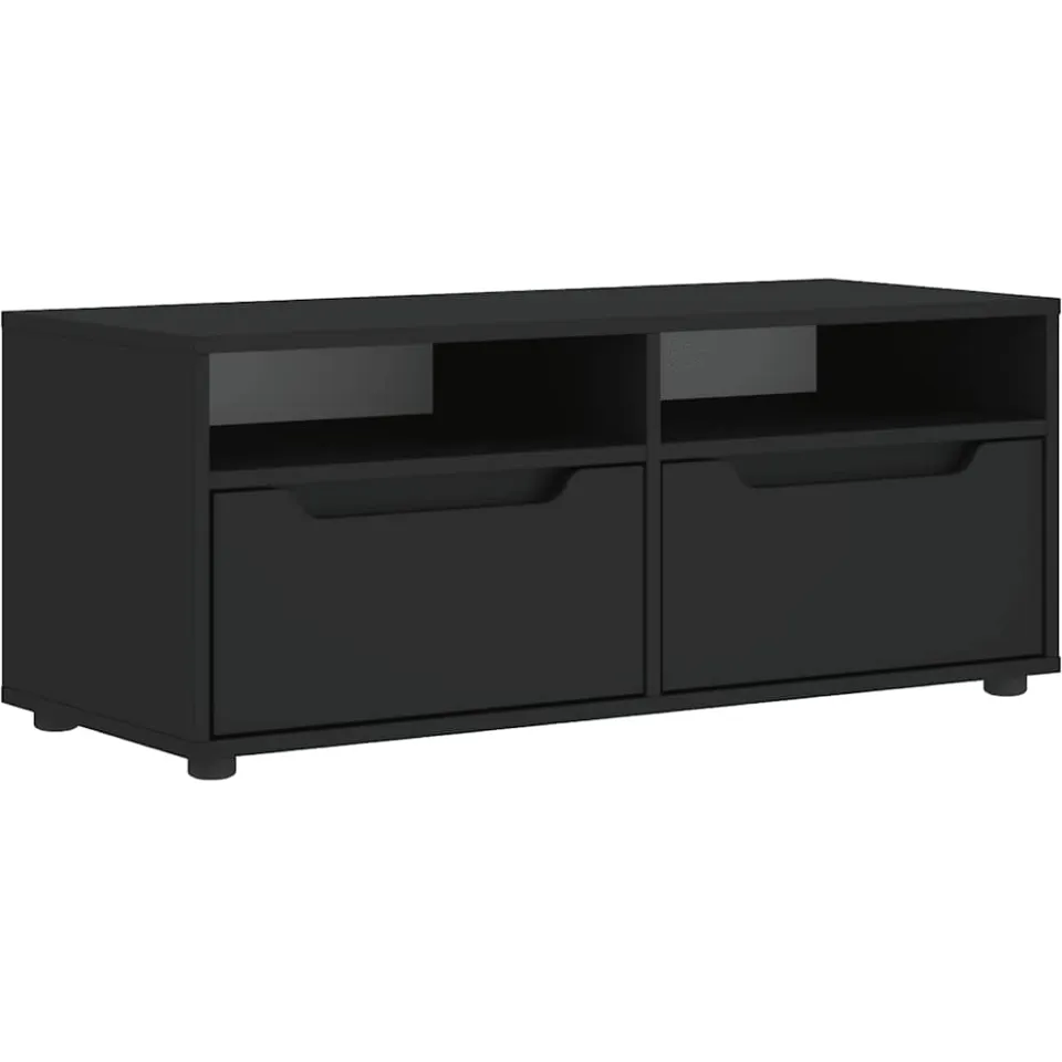 vidaXL Tv-meubel VISNES 100x40x38 cm bewerkt hout zwart, foto 3