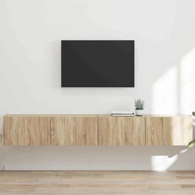 vidaXL TV Wandkast 2 st Sonoma Bewerkt hout Bruin