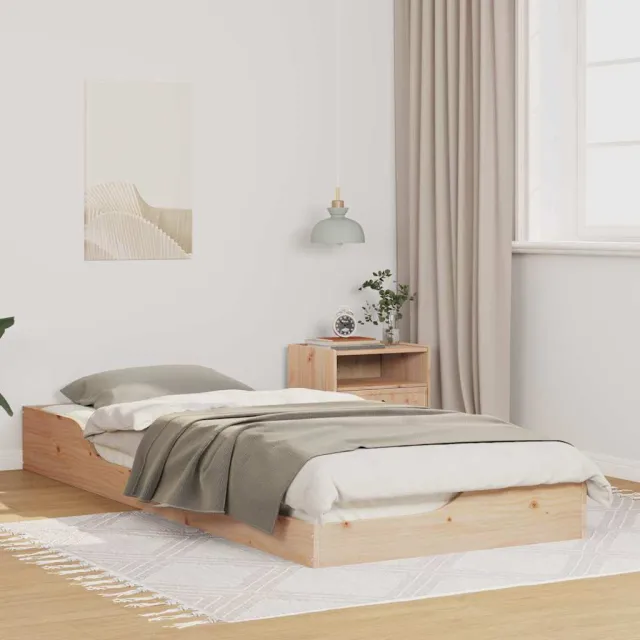 vidaXL Bedframe Bruin 80 x 220 cm Massief grenenhout Beige