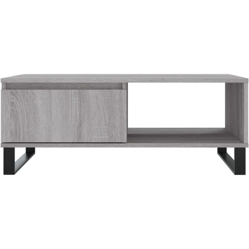 vidaXL Salontafel 90x60x35 cm bewerkt hout grijs sonoma eikenkleurig, foto 3
