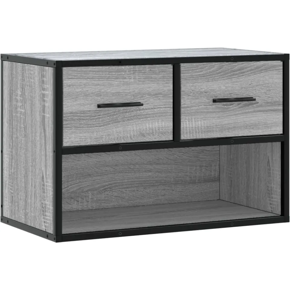 vidaXL Tv-meubel 60x31x39,5 cm bewerkt hout metaal grijs sonoma eiken, foto 3