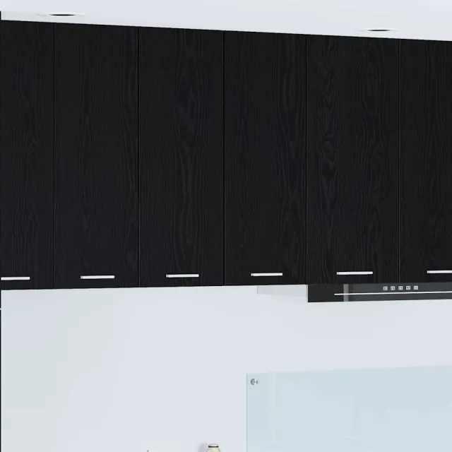 vidaXL Hangkast 2 st Zwarte Eik en Wit 30 x 31 x 80 cm Bewerkt hout