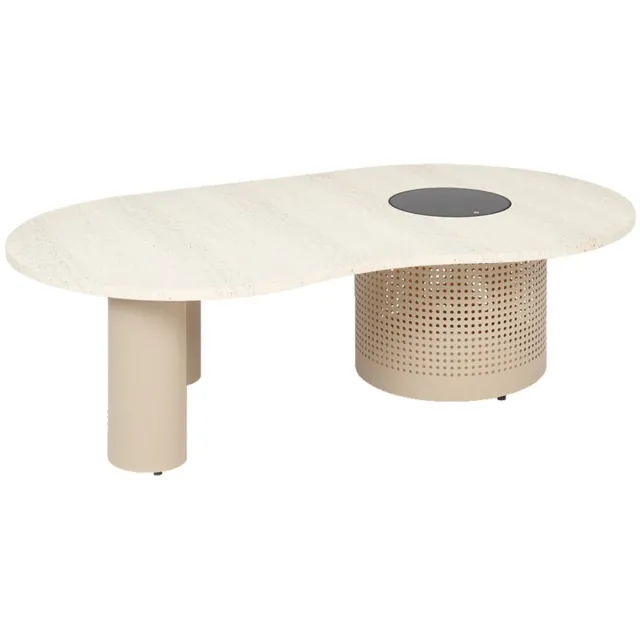 Cosi Cosinova Coffee Table Sandy Beige - Designtafel met organisch gevormd stone look tafelblad - Geschikt voor binnen én buiten