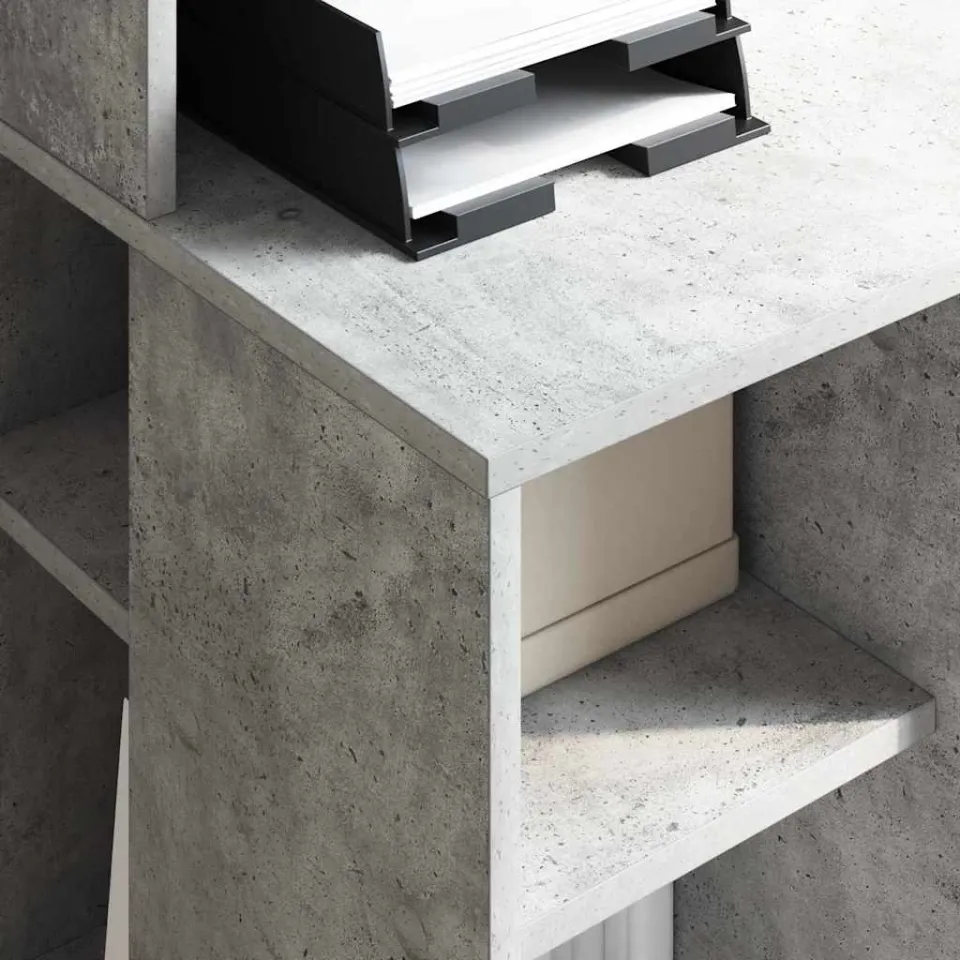 vidaXL Bureau Beton Grijs 90 x 48 x 101,5 cm Bewerkt hout, foto 3