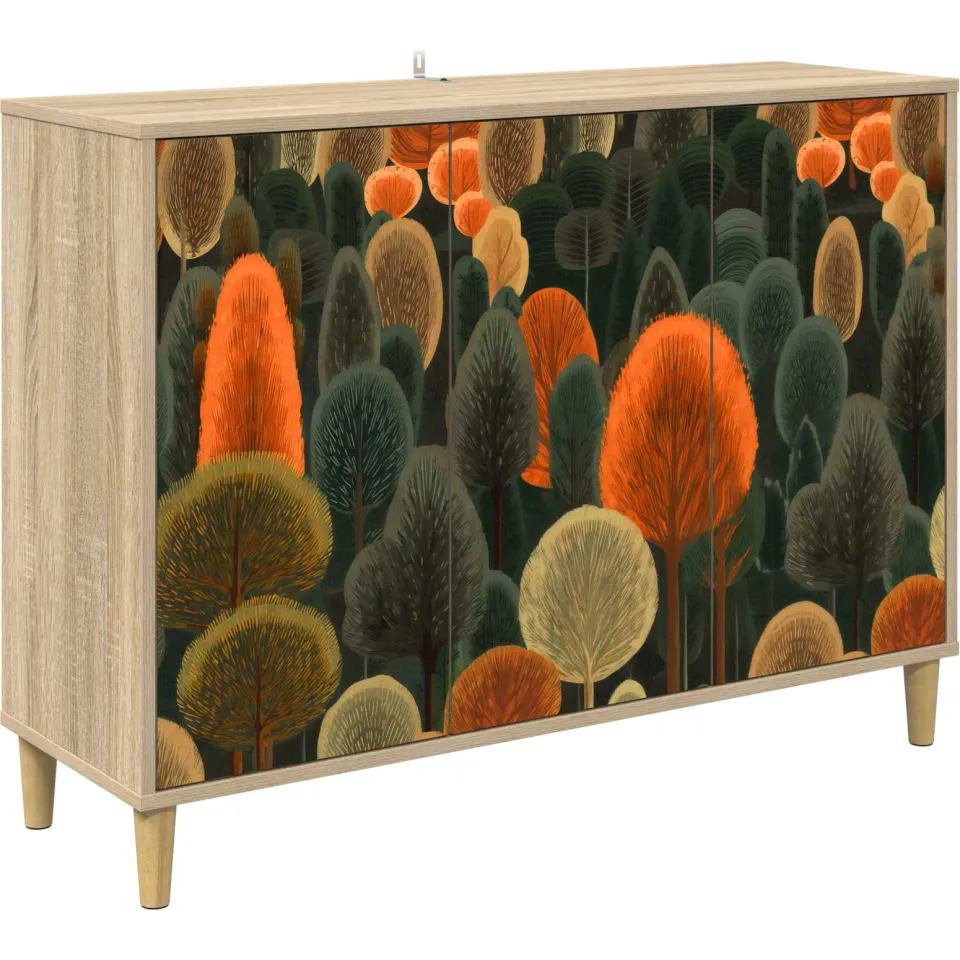 vidaXL Dressoir ZAANDAM Sonoma 102 x 33 x 75 cm Bewerkt hout bruin, foto 3