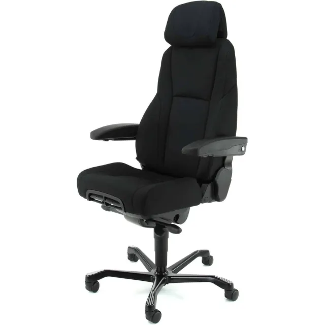 ABC Kantoormeubelen Super ergonomische 24-uurs bureaustoel A381, Zwart stof
