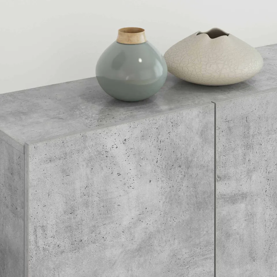 vidaXL 4-delige Tv-wandmeubelset bewerkt hout betongrijs grijs, foto 3