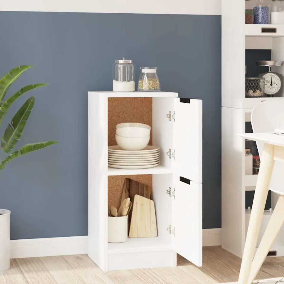 vidaXL Dressoir 30x30x70 cm bewerkt hout wit, foto 4