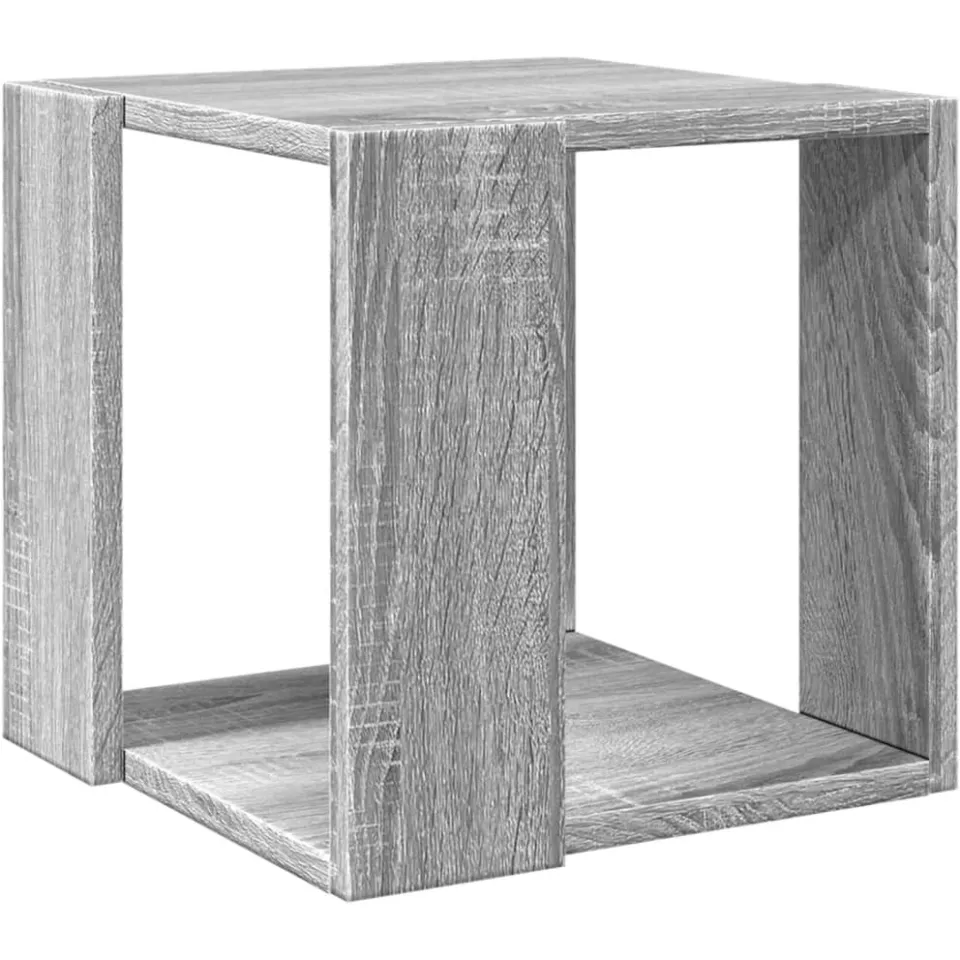 vidaXL Salontafel 32x32x30 cm bewerkt hout grijs sonoma eikenkleurig, foto 3