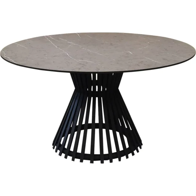 AVH-Collectie Pasadena dining tuintafel 140xH75 keramisch antraciet Antraciet, Grijs