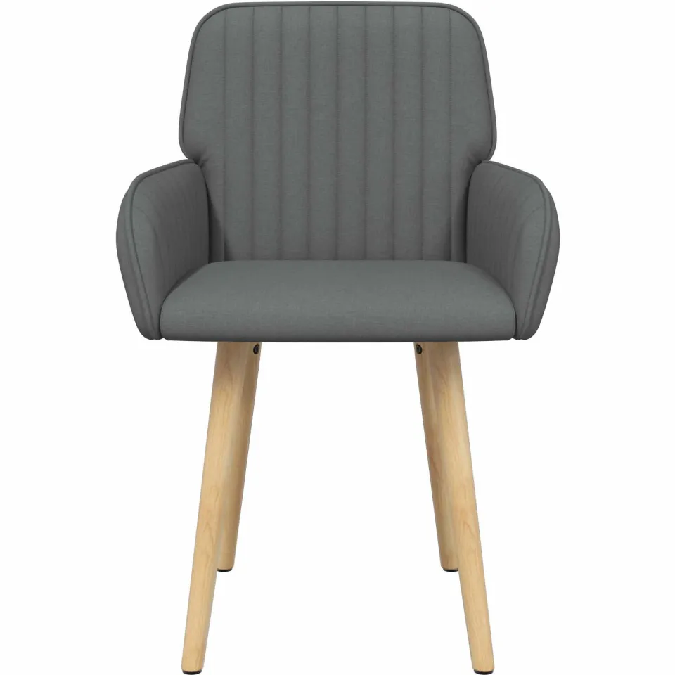 vidaXL Eettafelstoelen 2 st Stof Donkergrijs 56,5 x 50 x 87,5 cm