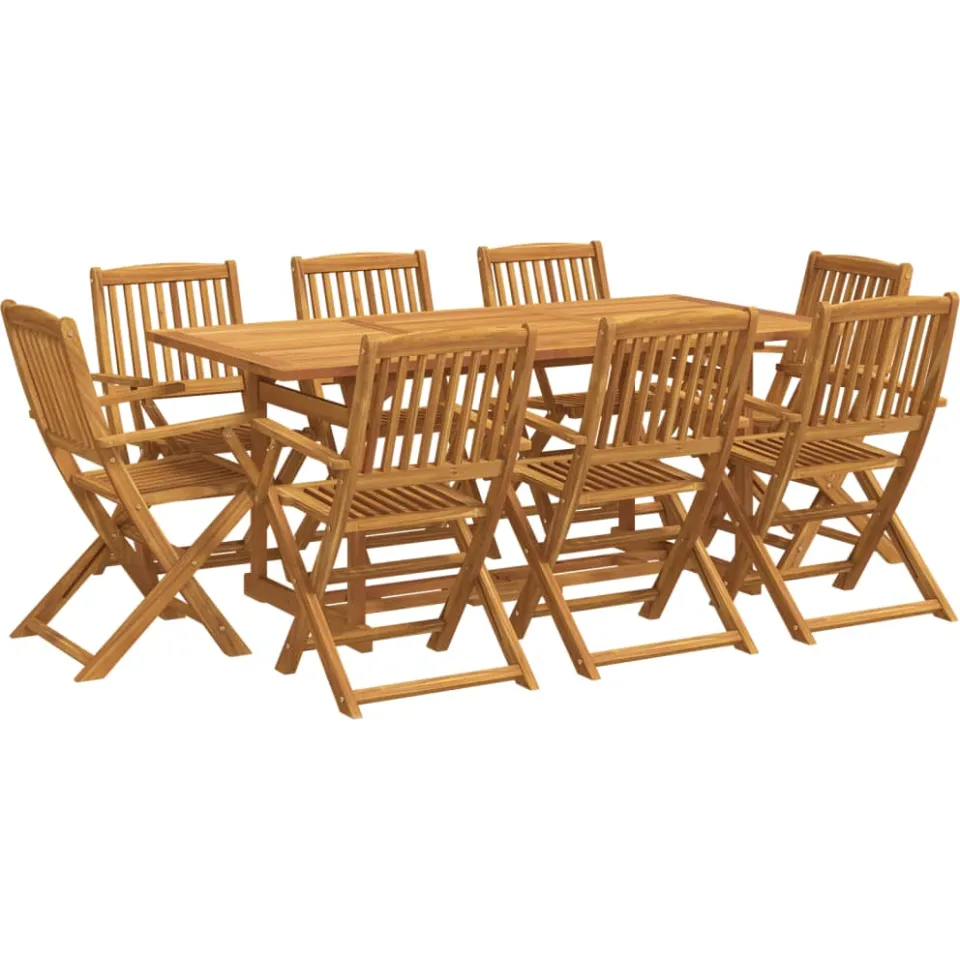 vidaXL 9-delige Tuinset 180x90x75 cm massief acaciahout bruin