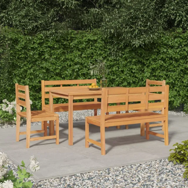 vidaXL 5-delige Tuinset massief teakhout bruin, foto 2