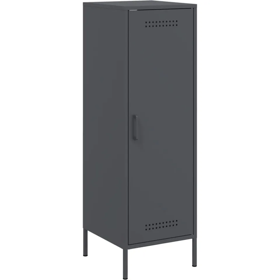 vidaXL Hoge kast 36x39x113 cm staal antracietkleurig Bruin