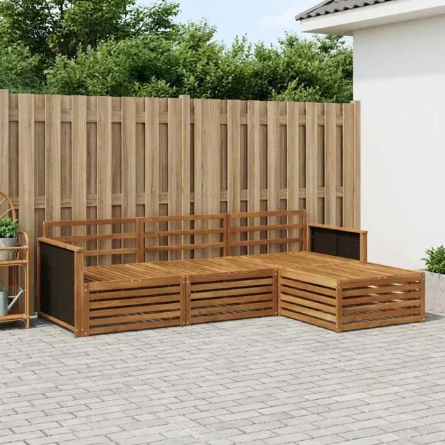 vidaXL Buiten bankenset 4 st 4-zits Naturel Massief Acaciahout