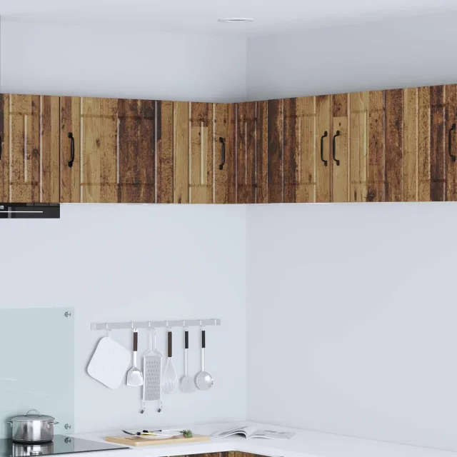 vidaXL Wandhoekkast LUCCA Oud hout 57 x 57 x 40 cm Bewerkt hout Bruin