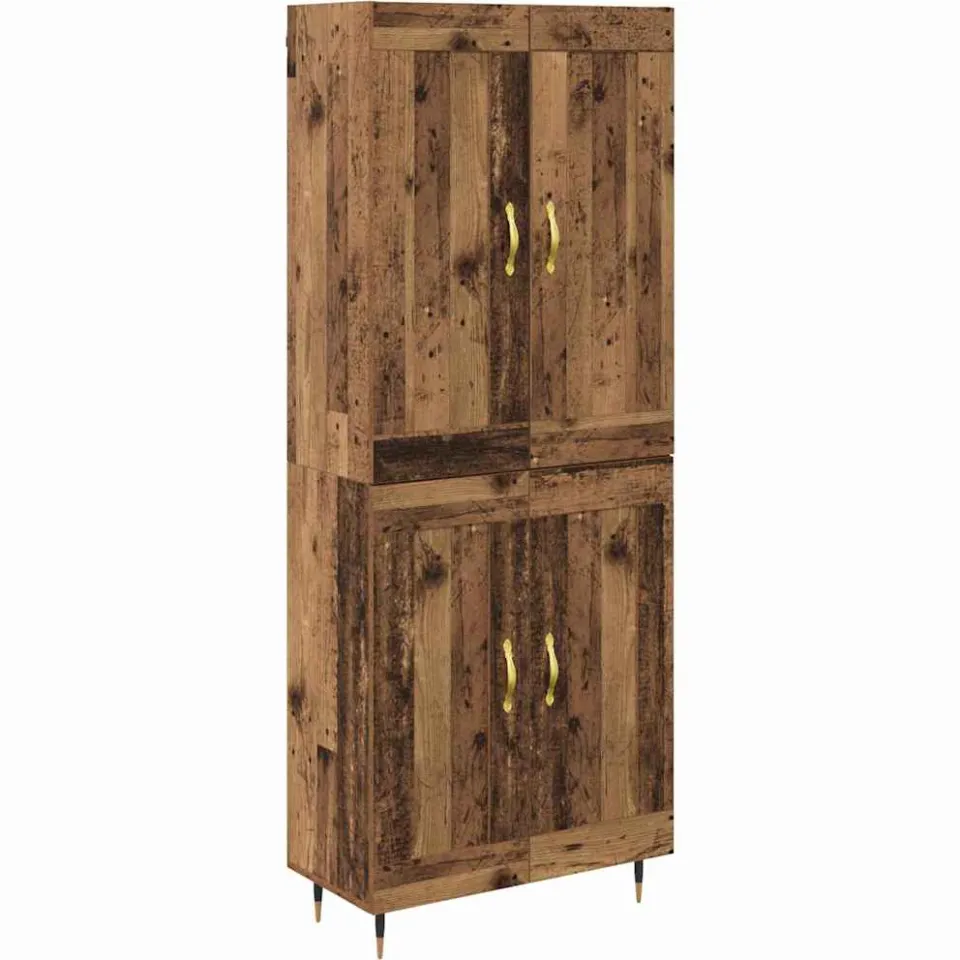 vidaXL Highboard Oud Hout 69,5 x 34 x 90 cm Bewerkt hout bruin, foto 3