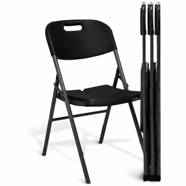 MaxxGarden klapstoelen set - vouwstoel tuinstoel opvouwbaar - Zwart - 4 stuks