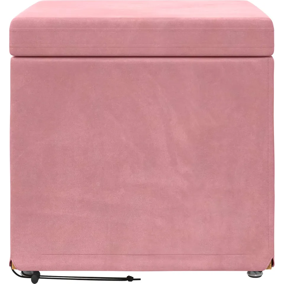 vidaXL Kruk Roze 41 x 41 x 40 cm Velvet en Gefabriceerd Hout, foto 4