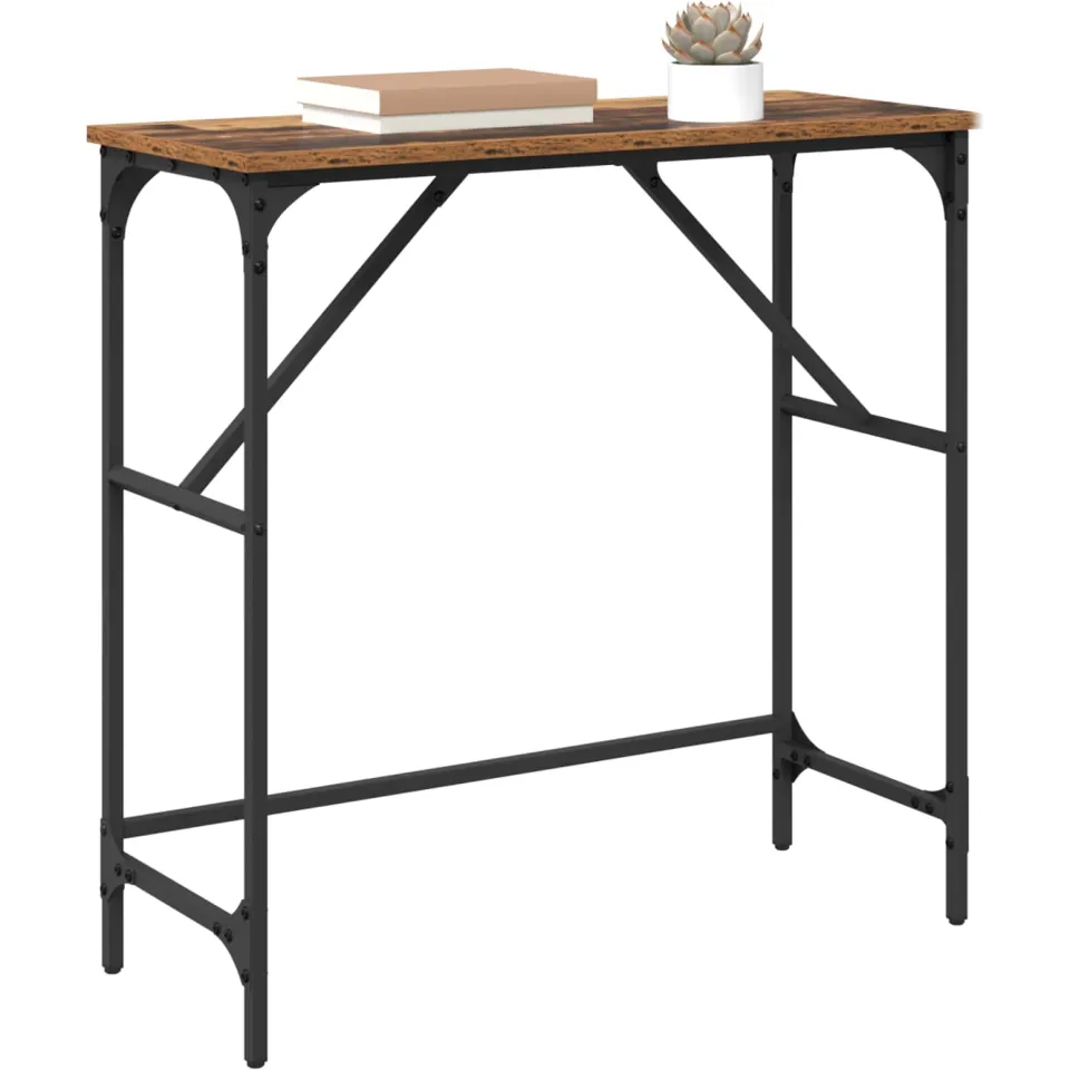 vidaXL Wandtafel Oudhout 75 x 32 x 75 cm Bewerkt hout Bruin