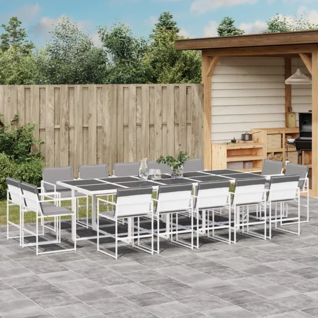 vidaXL 15-delige Tuinset met kussens textileen wit, foto 2