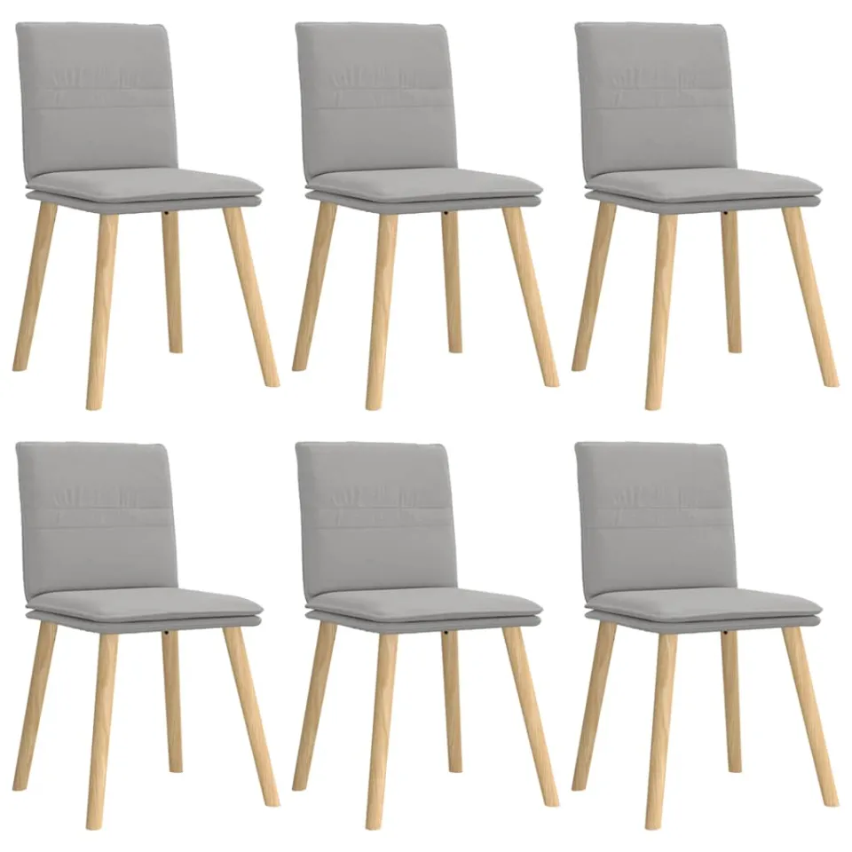 vidaXL Eetkamerstoelen 6 st stof wolk grijs, foto 3