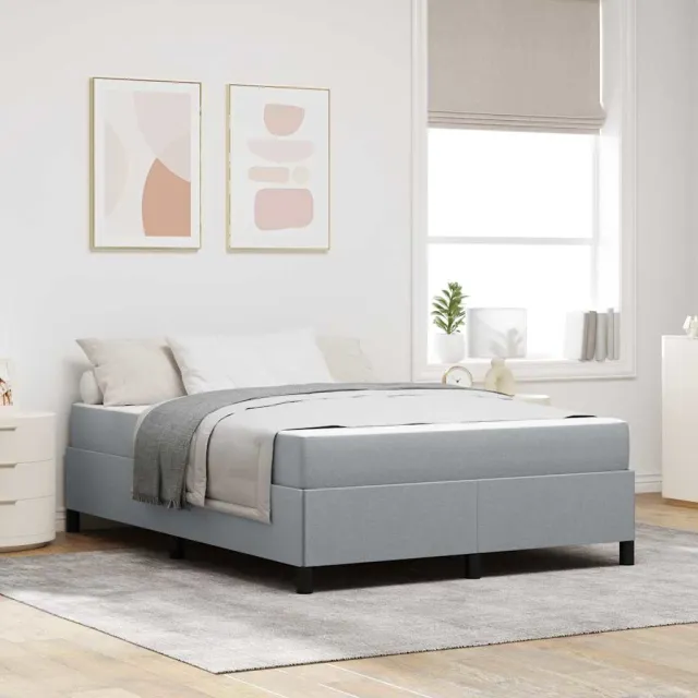 vidaXL Boxspringbed Lichtgrijs 160 x 200 cm Stof
