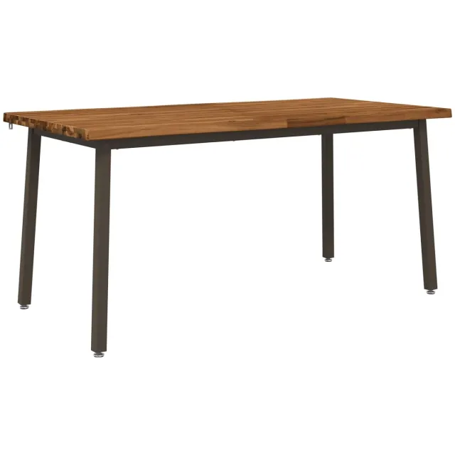 vidaXL Eettafel - met - levendige - rand - 160 - x - 70 - x - 75 - cm Naturel