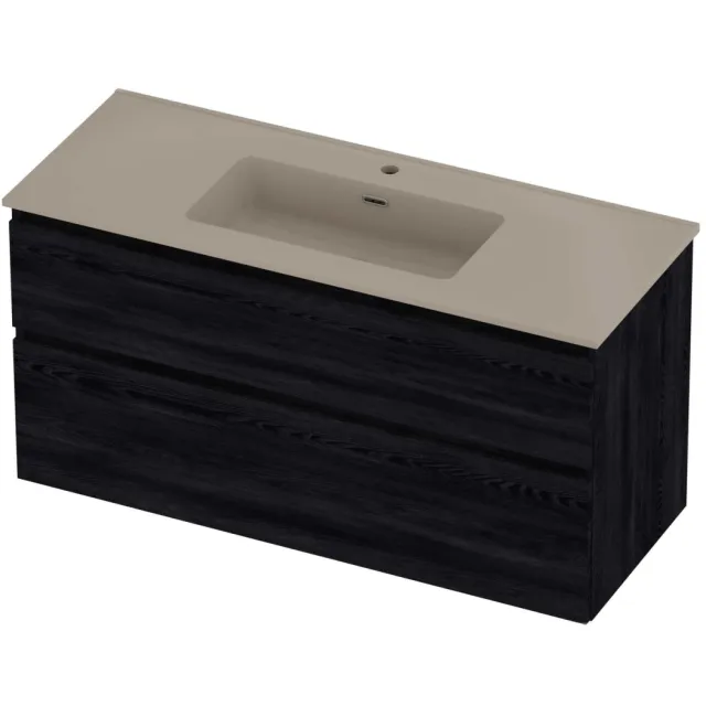 Proline Tribute Badmeubelset Porselein Elegant 1 Kraangat 120x46x62 cm Mat Crème Cotton Black Oak Eiken