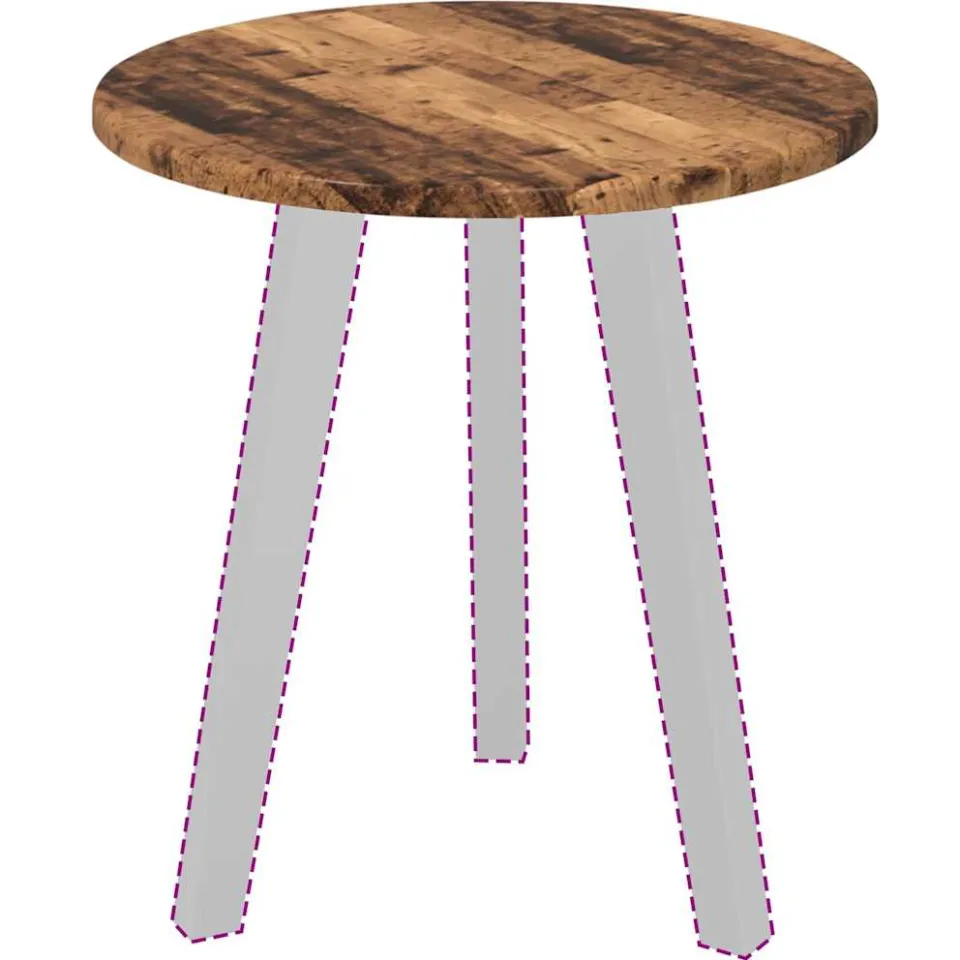 vidaXL Tafelblad Ø 40 x 1,5 cm Rond Bewerkt hout Oud hout Bruin