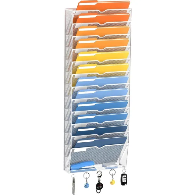 Unyqoos ® Ruime Wandorganizer met 13 Vakken voor Documenten en Accessoires wit