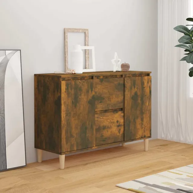 vidaXL Dressoir 101x35x70 cm bewerkt hout gerookt eikenkleurig Bruin