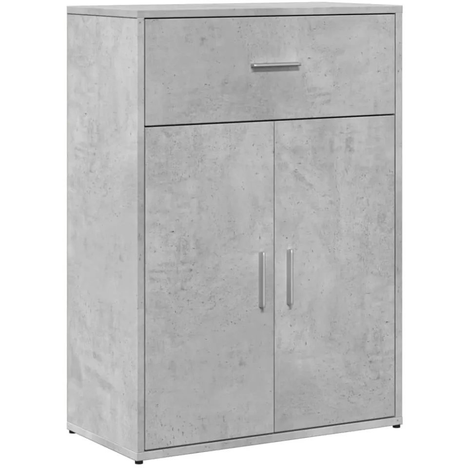 vidaXL Dressoirs 2 st 60x30x84 cm bewerkt hout betongrijs grijs, foto 4