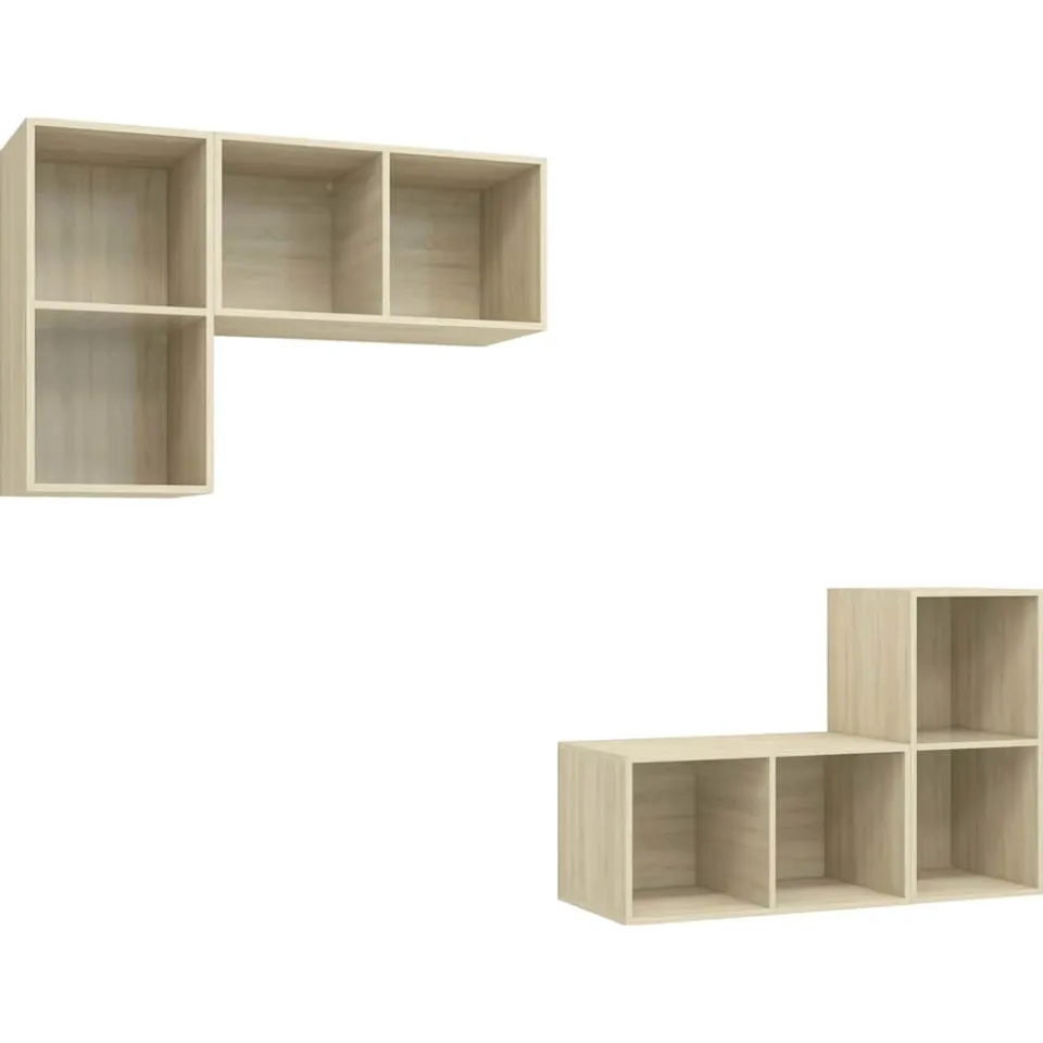vidaXL Tv-wandmeubelen 4 st bewerkt hout sonoma eikenkleurig, foto 3