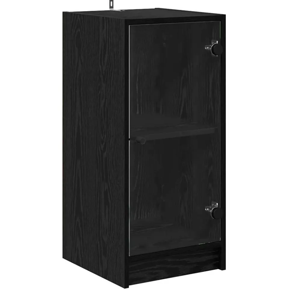 vidaXL Dressoir Zwart eiken 35 x 37 x 76 cm Bewerkt hout, foto 3