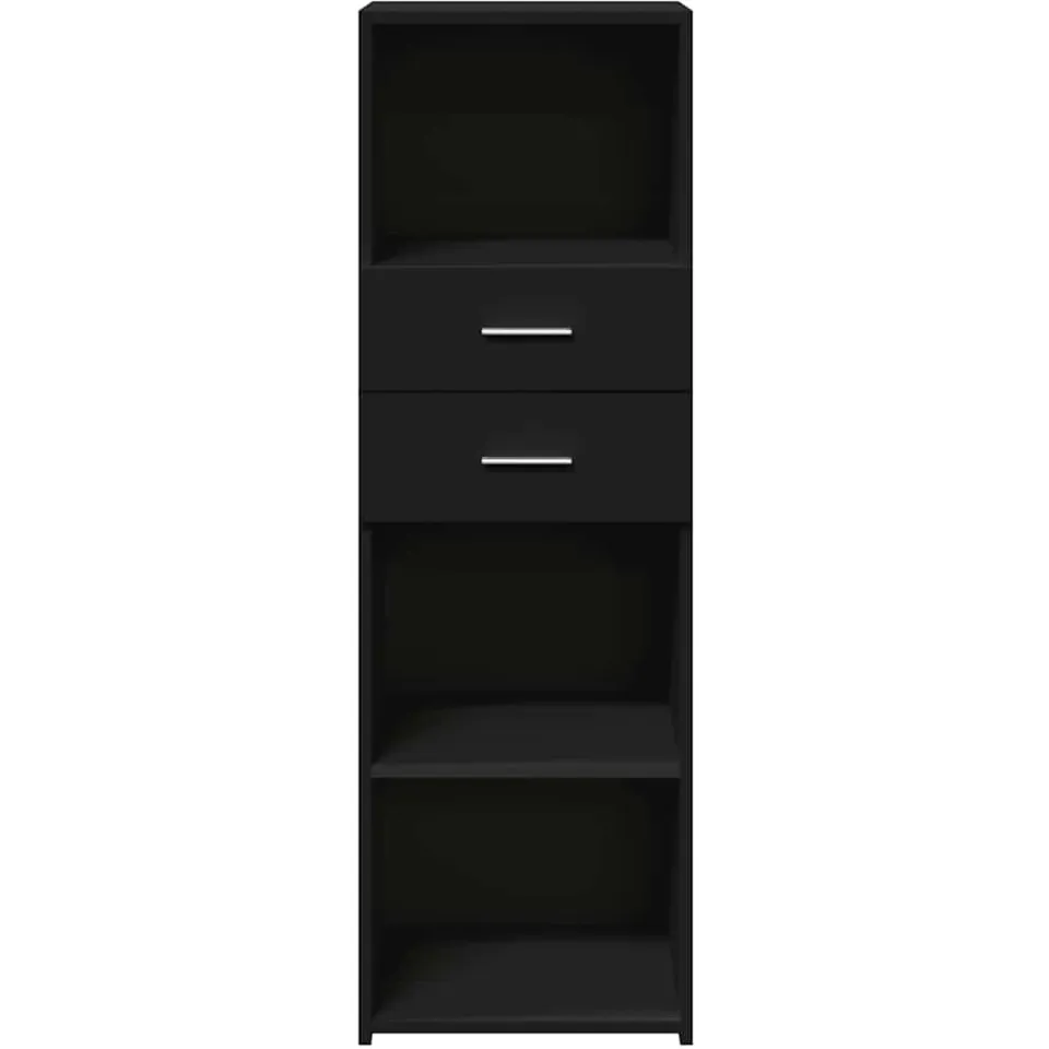 vidaXL Hoge kast 40x42,5x124 cm bewerkt hout zwart
