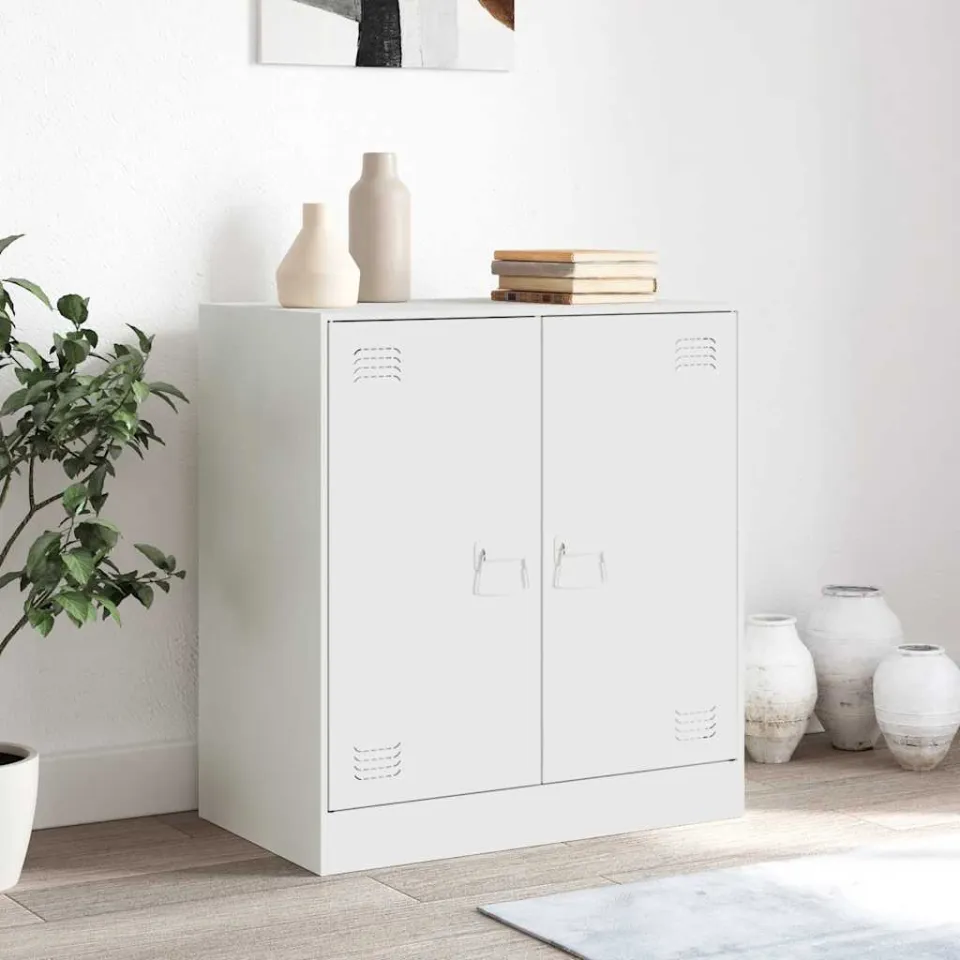 vidaXL Dressoir 67x39x73 cm staal wit, foto 3