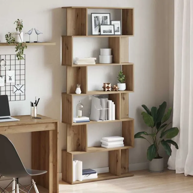 vidaXL Boekenkast 80x24x192 cm bewerkt hout artisanaal eikenkleur, foto 2