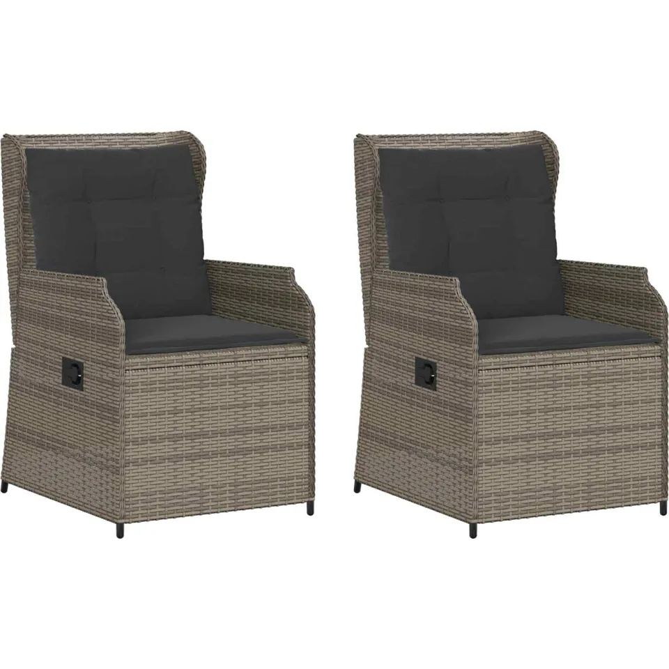 vidaXL Tuinbank 2 st Grijs poly rattan, foto 3
