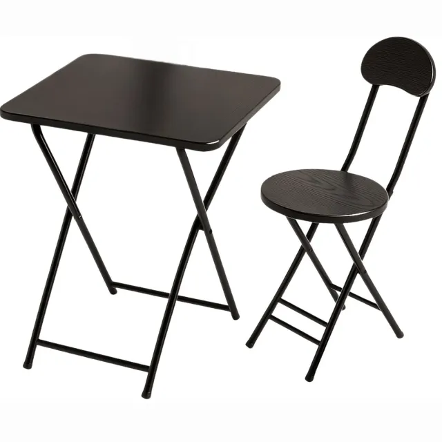 Cheqo Universele Tafel Set met Stoel - Bureau - Eettafel - Kindertafel - Klaptafel Met Stoel - Ideaal voor Kinderen - Kinderkamer - MDF - Zwart