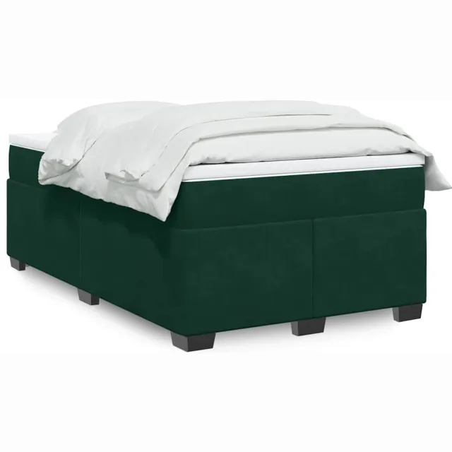 vidaXL Boxspring met matras fluweel donkergroen 120x190 cm groen