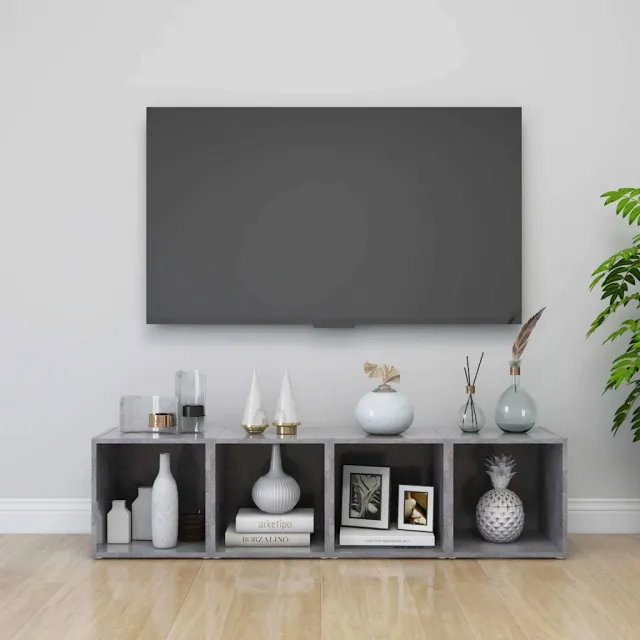 vidaXL Tv-meubelen 4 st 37x35x37 cm bewerkt hout betongrijs grijs, foto 2