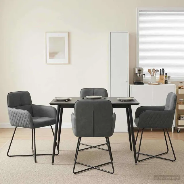vidaXL Eettafelstoelen 4 st fluweel Donkergrijs 59 x 56,5 x 86 cm